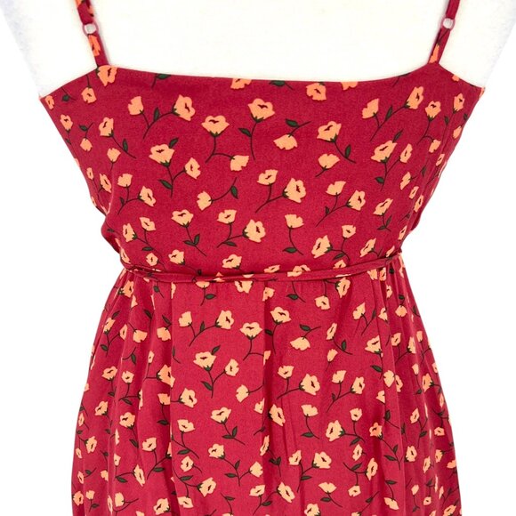 Wishlist Apparel Floral Wrap Dress Adjustable Straps Ruffled Hem Size Small - Picture 6 of 11